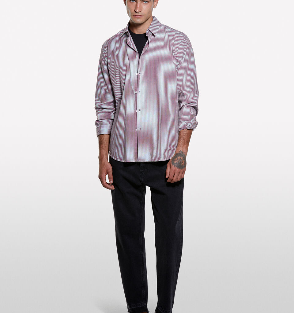 Πουκάμισο ροζ με χρωματιστό νήμα - πουκάμισα regular ανδρικά - Ροζ | Sisley image number 1